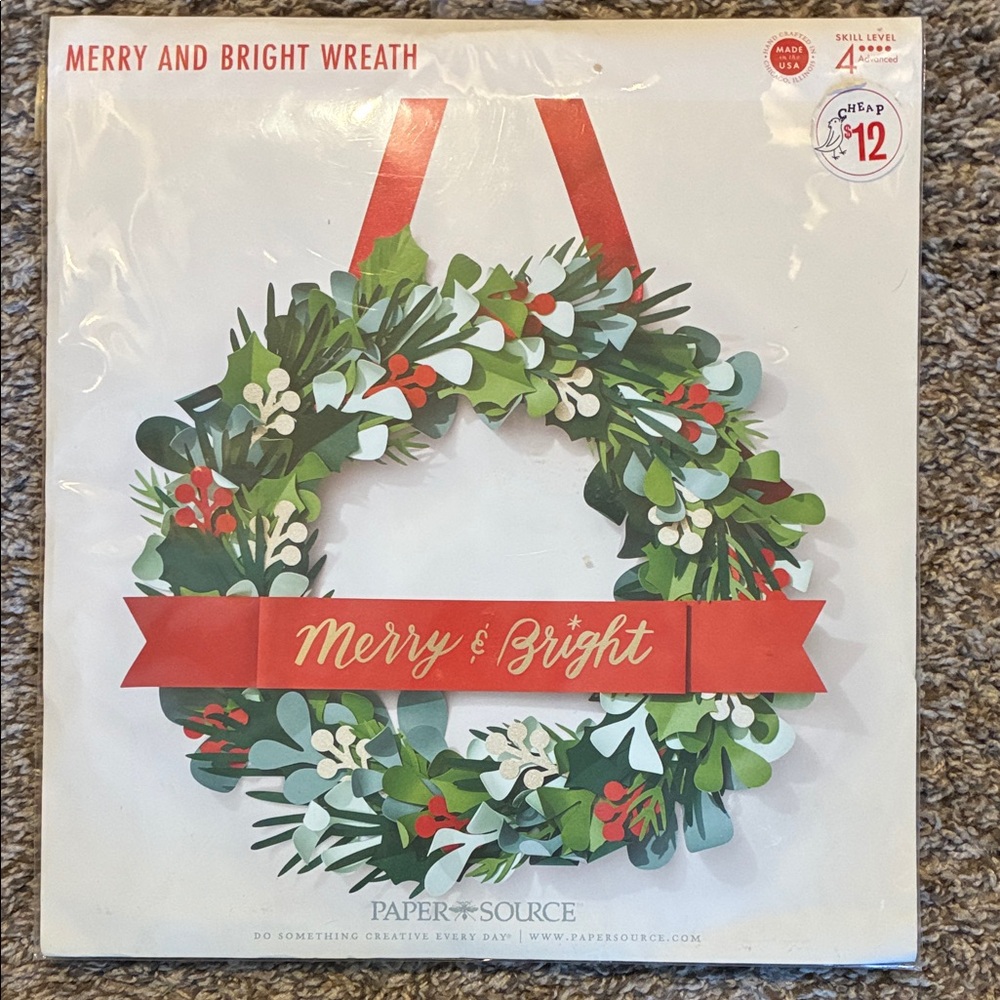 Paper Source Festive Green and Red Wreath